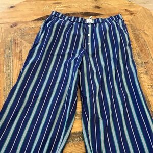Anthropologie Blue Striped Pajama Pants